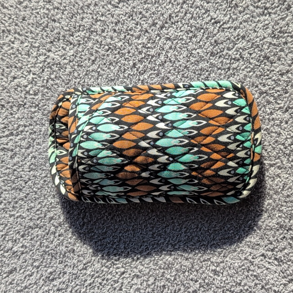 Vera Bradley Double Eyeglass Case In Teal And Brown